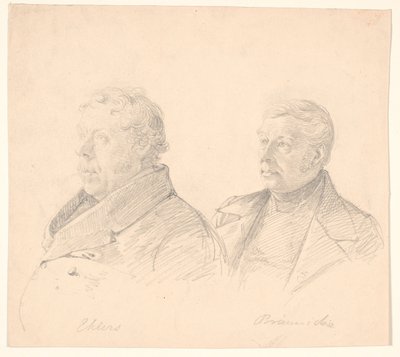 Porträts von zwei Roskilde-Bürgern "Ehlers" und "Brünniche" von Wilhelm Marstrand