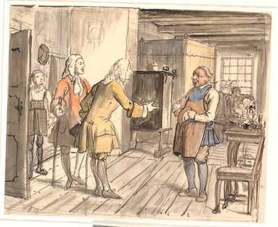 Besuch der Stadträte zur Gratulation. (Der politische Kandestøber) von Wilhelm Marstrand