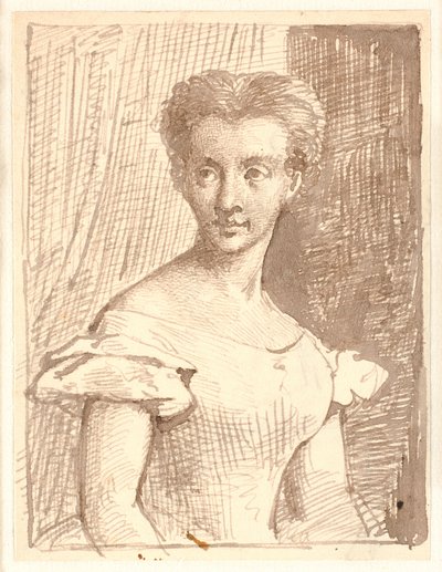 Studie von Arendse Hulegaard, sitzend, nach links gewandt von Wilhelm Marstrand
