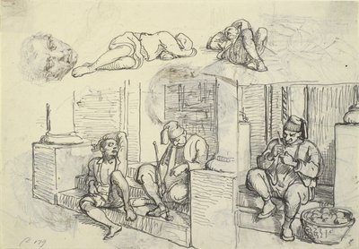 Studien eines Türken und Lazzaron auf einer Treppe von Wilhelm Marstrand
