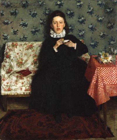 Auf dem Kanapee von Wilhelm Trübner