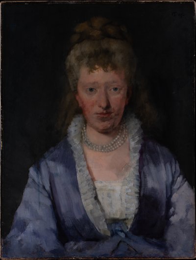 Porträt einer Dame im violetten Kleid von Wilhelm Trübner