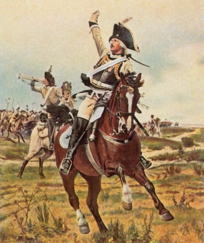General Seydlitz gibt das Signal zum Angriff bei Rossbach, 5. November 1757 von Wilhelm Werner Schuch