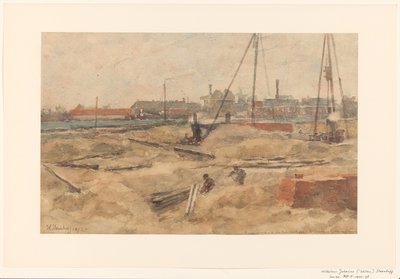 Baustelle beim Wilhelmina Gasthuis von Wilhelmus Johannes Steenhoff