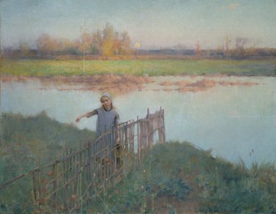 Sonnenuntergang in Grez von Willard Leroy Metcalf