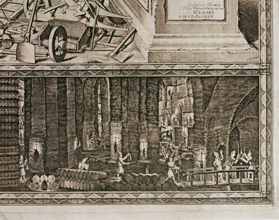 Die Salzminen von Wieliczka bei Krakau erzeugten etwa ein Drittel des Einkommens der polnischen Könige (Gravur) von Willem (c.1597 1660) Hondius