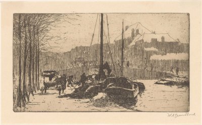 Schnee in der Stadt von Willem Adrianus Grondhout (signed by artist)