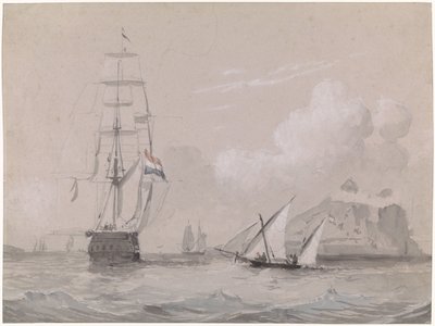 Holländisches Segelschiff vor der Küste von Gibraltar von Willem Anthonie van Deventer
