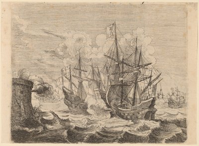 Heemskercks Sieg über die spanische Flotte bei Gibraltar von Willem Basse