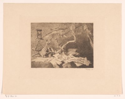 Stillleben mit fallenden und zerbrochenen Gegenständen von Willem Bastiaan Tholen (signed by artist)