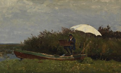 Der Maler Gabriël arbeitet in einem Boot, 1882 von Willem Bastiaan Tholen