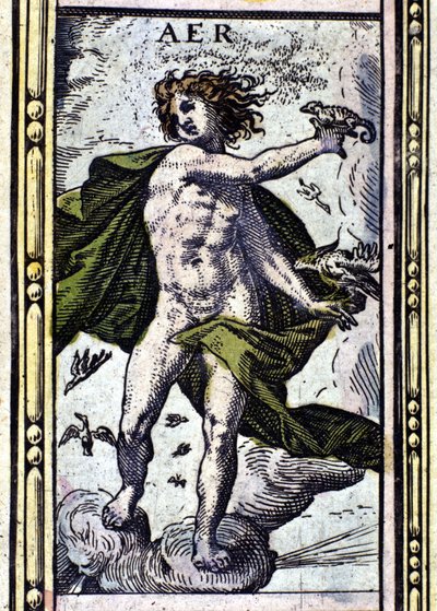 Luft, eines der vier Elemente, dargestellt in W. Blaeus Atlas, gedruckt in Amsterdam 1655 von Willem Blaeu