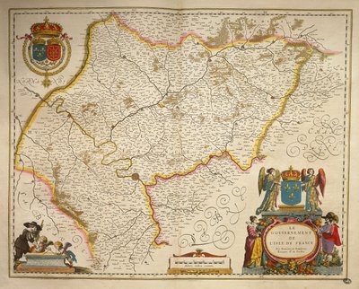 Île-de-France, Insel Frankreich aus Theatrum Orbis Terrarum, Amsterdam von Willem Blaeu