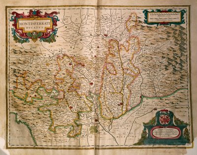 Karte des Herzogtums Monferrato aus Regionum Italiae von Willem Blaeu von Willem Blaeu