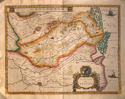 Karte von Rovigo und Umgebung, aus Regionum Italiae von Willem Blaeu von Willem Blaeu