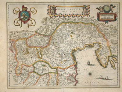 Karte des venezianischen Gebiets, aus Regionum Italiae von Willem Blaeu, Gravur von Willem Blaeu