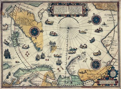Karte der Polarregionen, von dem niederländischen Kartographen Willem Janszoon Blaeu von Willem Blaeu
