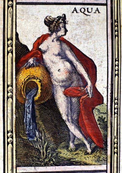 Wasser, eines der vier Elemente, dargestellt im Atlas von W. Blaeu, gedruckt in Amsterdam 1655 von Willem Blaeu