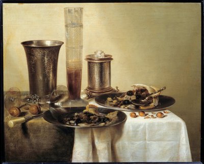 Stillleben mit Silberbecher von Willem Claesz. Heda