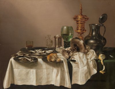 Stillleben mit vergoldetem Becher von Willem Claesz. Heda