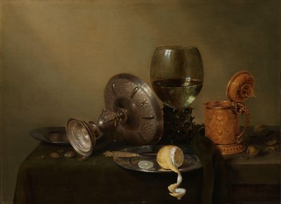 Stillleben mit vergoldetem Bierkrug von Willem Claesz. Heda