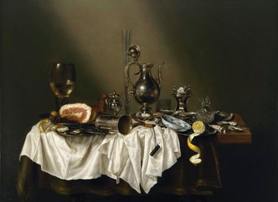 Bankettstück mit Schinken von Willem Claesz. Heda