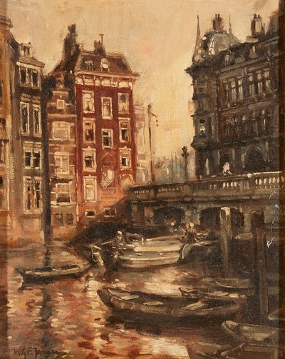 Brücke über den Kanal, Rotterdam von Willem Georg Frederik Jansen