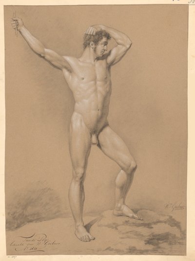 Stehender männlicher Akt, von vorne gesehen (2. Preis 1811) von Willem Grebner
