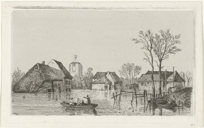 Überschwemmung bei Beesd, 1855 von Willem Gruyter jr.