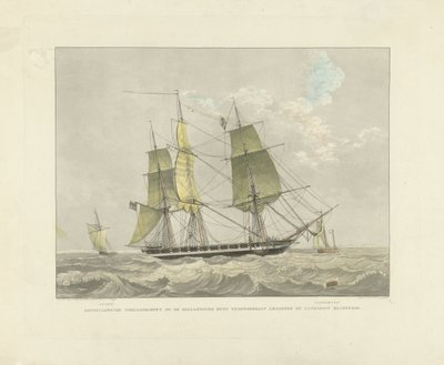 Segelschiff, Schaluppe und Lotsenboot auf dem Wasser von Willem Hendrik Hoogkamer