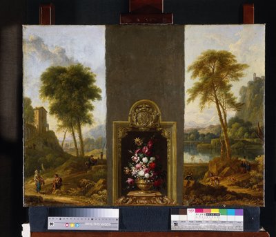 Blumenstillleben mit Monogramm von Willem Hendrik Wilhelmus van Royen (attributed to)