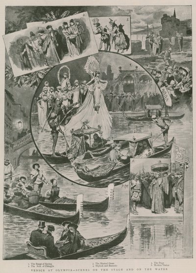 Venedig bei Olympia - Szenen auf der Bühne und auf dem Wasser von Willem II Steelink