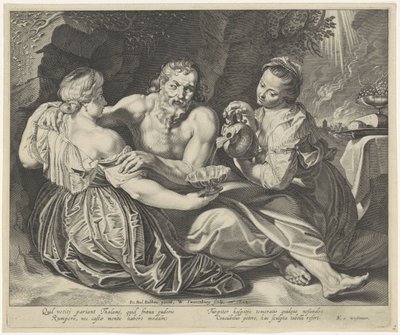 Lot wird von seinen Töchtern betrunken gemacht von Willem Isaacsz. van Swanenburg