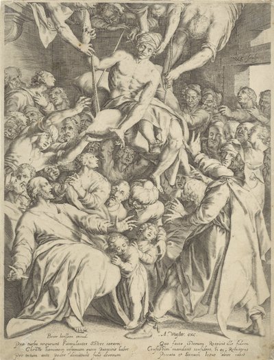 Gelähmter durch das Dach zu Christus herabgelassen von Willem Isaacsz. van Swanenburg