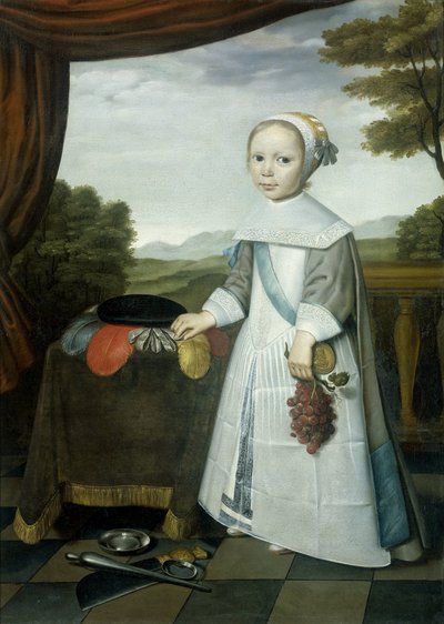 Porträt von Johannes van Rees (1662-1690/91), Halbbruder von Elisabeth van Oosten, als Kind von Willem Jansz. Ploy (attributed to)