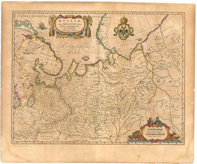 Karte von Russland aus: Theatrum Orbis Terrarum von Willem Janszoon Blaeu