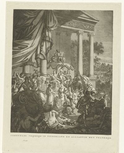 Allegorische Darstellung des Bündnisses zwischen den Niederlanden und Frankreich, 1795 von Willem Kok