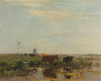 Wiese mit Kühen am Wasser von Willem Maris