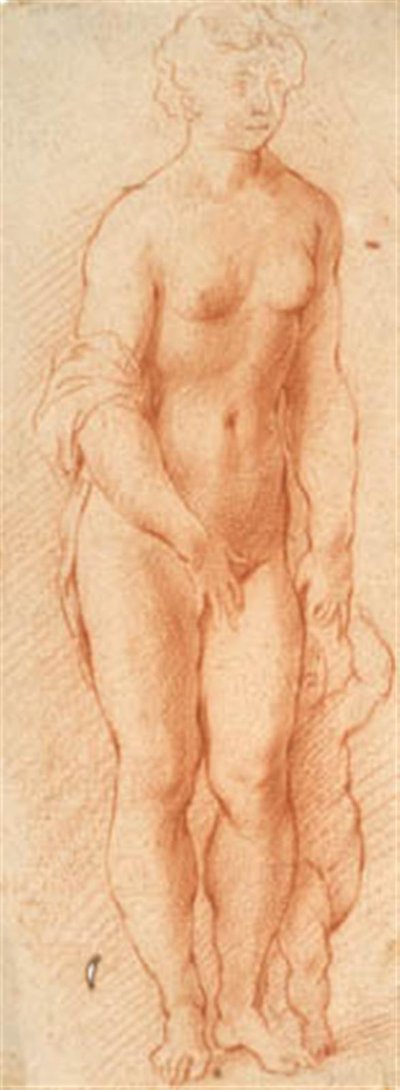 Venus und Amor. Georg Petels Skulpturgruppe halb nach rechts gedreht von Willem Panneels