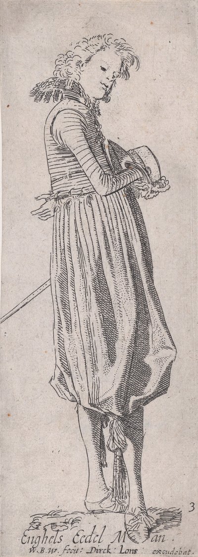 Englischer Edelmann, aus Edelleute verschiedener Länder, Platte 3, ca. 1615 von Willem Pietersz. Buytewech