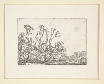 Schafherde am Wasser, Platte 8 aus dem Set der Landschaften von Willem Pietersz. Buytewech