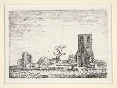 Ruinen einer Kirche (Kapelle von Eykenduynen bei Den Haag), Platte 10 aus der Serie Die Landschaften von Willem Pietersz. Buytewech