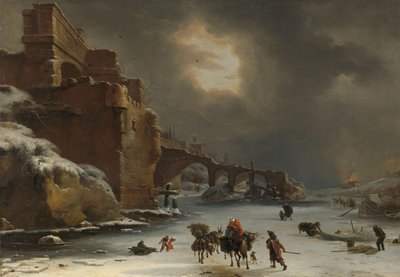Stadtmauern im Winter, ca. 1650-70 von Willem Schellinks