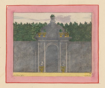 Pavillon mit Kuppel aus Lattenwerk in den Gärten von Versailles von Willem Swidde