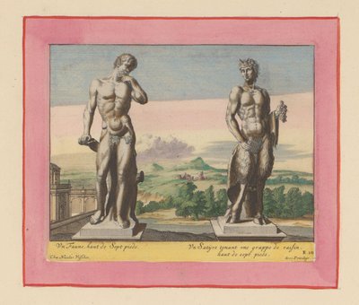 Statuen eines Fauns und eines Satyrs mit Trauben von Willem Swidde