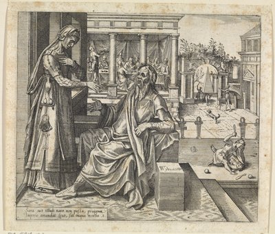 Sara bittet Abraham, Hagar und Ismael wegzuschicken von Willem Thibaut