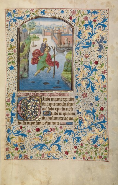 Heiliger Christophorus trägt das Christuskind von Willem Vrelant