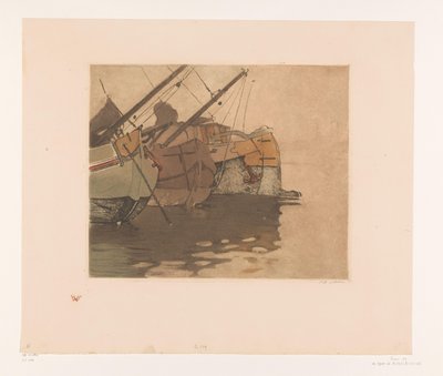 Torfboote im IJ von Willem Witsen (signed by artist)
