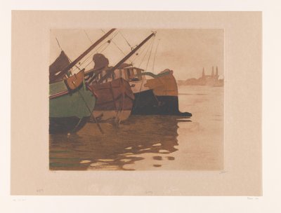 Torfboote im IJ von Willem Witsen (signed by artist)