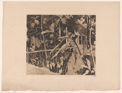 Vegetation und eine schmale Brücke in Buitenzorg von Willem Arnoldus Witsen